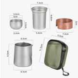 Maxbell Titanium Tea Set Portable Tea Maker for Fishing Traveling Outdoor Activities with Handle Cover