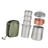 Maxbell Titanium Tea Set Portable Tea Maker for Fishing Traveling Outdoor Activities with Handle Cover