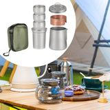 Maxbell Titanium Tea Set Portable Tea Maker for Fishing Traveling Outdoor Activities with Handle Cover