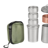 Maxbell Titanium Tea Set Portable Tea Maker for Fishing Traveling Outdoor Activities with Handle Cover