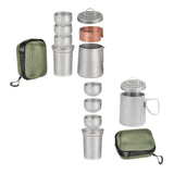 Maxbell Titanium Tea Set Portable Tea Maker for Fishing Traveling Outdoor Activities with Handle Cover