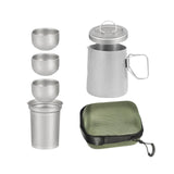 Maxbell Titanium Tea Set Portable Tea Maker for Fishing Traveling Outdoor Activities with Handle
