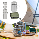 Maxbell Titanium Tea Set Portable Tea Maker for Fishing Traveling Outdoor Activities with Handle