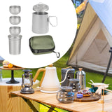 Maxbell Titanium Tea Set Portable Tea Maker for Fishing Traveling Outdoor Activities with Handle
