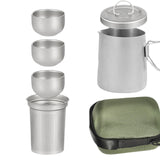 Maxbell Titanium Tea Set Portable Tea Maker for Fishing Traveling Outdoor Activities with Handle