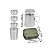 Maxbell Titanium Tea Set Portable Tea Maker for Fishing Traveling Outdoor Activities with Handle