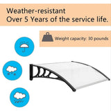 Maxbell Window Awning Versatile Decoration Door Canopy for Entrance Garage Household Clear