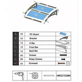 Maxbell Window Awning Versatile Decoration Door Canopy for Entrance Garage Household Light Brown