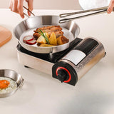 Maxbell Stainless Steel Camping Fry Pan Folding Handle Lightweight Portable Cookware 12cm