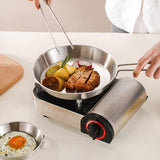 Maxbell Stainless Steel Camping Fry Pan Folding Handle Lightweight Portable Cookware 12cm