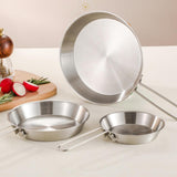 Maxbell Stainless Steel Camping Fry Pan Folding Handle Lightweight Portable Cookware 16cm