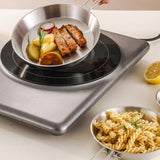 Maxbell Stainless Steel Camping Fry Pan Folding Handle Lightweight Portable Cookware 20cm