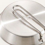 Maxbell Stainless Steel Camping Fry Pan Folding Handle Lightweight Portable Cookware 20cm