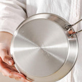 Maxbell Stainless Steel Camping Fry Pan Folding Handle Lightweight Portable Cookware 20cm