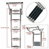 Maxbell Boat Ladder Equipment Non Slip Dock Ladder for Swimming Pool Boat Underwater