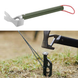 Maxbell Camping Hammer Outdoor Tent Peg Puller for Canopy Fishing Outdoor Activities Green