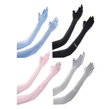 Maxbell Adjustable Arm Sleeves with Gloves Long Arm Covers for Fishing Women Outdoor blue