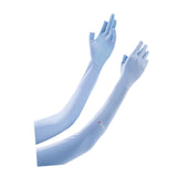 Maxbell Adjustable Arm Sleeves with Gloves Long Arm Covers for Fishing Women Outdoor blue