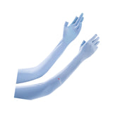 Maxbell Adjustable Arm Sleeves with Gloves Long Arm Covers for Fishing Women Outdoor blue