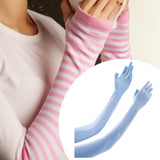 Maxbell Adjustable Arm Sleeves with Gloves Long Arm Covers for Fishing Women Outdoor blue