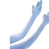 Maxbell Adjustable Arm Sleeves with Gloves Long Arm Covers for Fishing Women Outdoor blue
