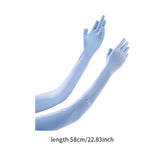 Maxbell Adjustable Arm Sleeves with Gloves Long Arm Covers for Fishing Women Outdoor blue