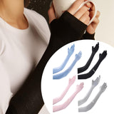 Maxbell Adjustable Arm Sleeves with Gloves Long Arm Covers for Fishing Women Outdoor blue