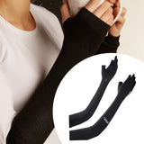Maxbell Adjustable Arm Sleeves with Gloves Long Arm Covers for Fishing Women Outdoor black