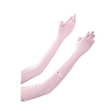Maxbell Adjustable Arm Sleeves with Gloves Long Arm Covers for Fishing Women Outdoor pink