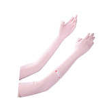 Maxbell Adjustable Arm Sleeves with Gloves Long Arm Covers for Fishing Women Outdoor pink