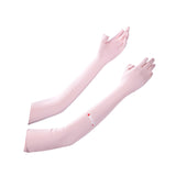 Maxbell Adjustable Arm Sleeves with Gloves Long Arm Covers for Fishing Women Outdoor pink