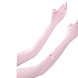 Maxbell Adjustable Arm Sleeves with Gloves Long Arm Covers for Fishing Women Outdoor pink