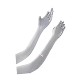 Maxbell Adjustable Arm Sleeves with Gloves Long Arm Covers for Fishing Women Outdoor gray