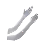 Maxbell Adjustable Arm Sleeves with Gloves Long Arm Covers for Fishing Women Outdoor gray