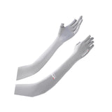 Maxbell Adjustable Arm Sleeves with Gloves Long Arm Covers for Fishing Women Outdoor gray