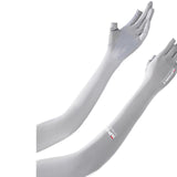 Maxbell Adjustable Arm Sleeves with Gloves Long Arm Covers for Fishing Women Outdoor gray