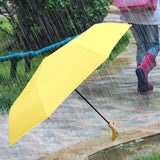 Maxbell Duck Rain Umbrella Cute with Duck Handle for Camping Men Outdoor Sports Folding