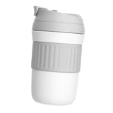 Maxbell Insulated Coffee Tumbler Stainless Steel 400ml for Gym Winter Outdoor Sports white