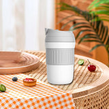 Maxbell Insulated Coffee Tumbler Stainless Steel 400ml for Gym Winter Outdoor Sports white