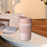 Maxbell Insulated Coffee Tumbler Stainless Steel 400ml for Gym Winter Outdoor Sports pink