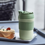 Maxbell Insulated Coffee Tumbler Stainless Steel 400ml for Gym Winter Outdoor Sports green