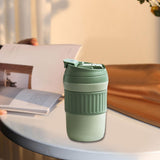 Maxbell Insulated Coffee Tumbler Stainless Steel 400ml for Gym Winter Outdoor Sports green