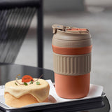 Maxbell Insulated Coffee Tumbler Stainless Steel 400ml for Gym Winter Outdoor Sports brown