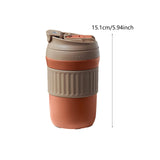 Maxbell Insulated Coffee Tumbler Stainless Steel 400ml for Gym Winter Outdoor Sports brown