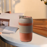 Maxbell Insulated Coffee Tumbler Stainless Steel 400ml for Gym Winter Outdoor Sports brown