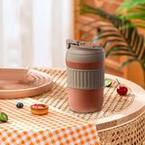 Maxbell Insulated Coffee Tumbler Stainless Steel 400ml for Gym Winter Outdoor Sports brown