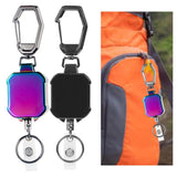 Maxbell ID Card Holder Keyring Portable ID Badge Key Reel for Hiking Travel Climbing violet
