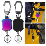 Maxbell ID Card Holder Keyring Portable ID Badge Key Reel for Hiking Travel Climbing violet