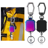 Maxbell ID Card Holder Keyring Portable ID Badge Key Reel for Hiking Travel Climbing violet