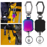Maxbell ID Card Holder Keyring Portable ID Badge Key Reel for Hiking Travel Climbing violet